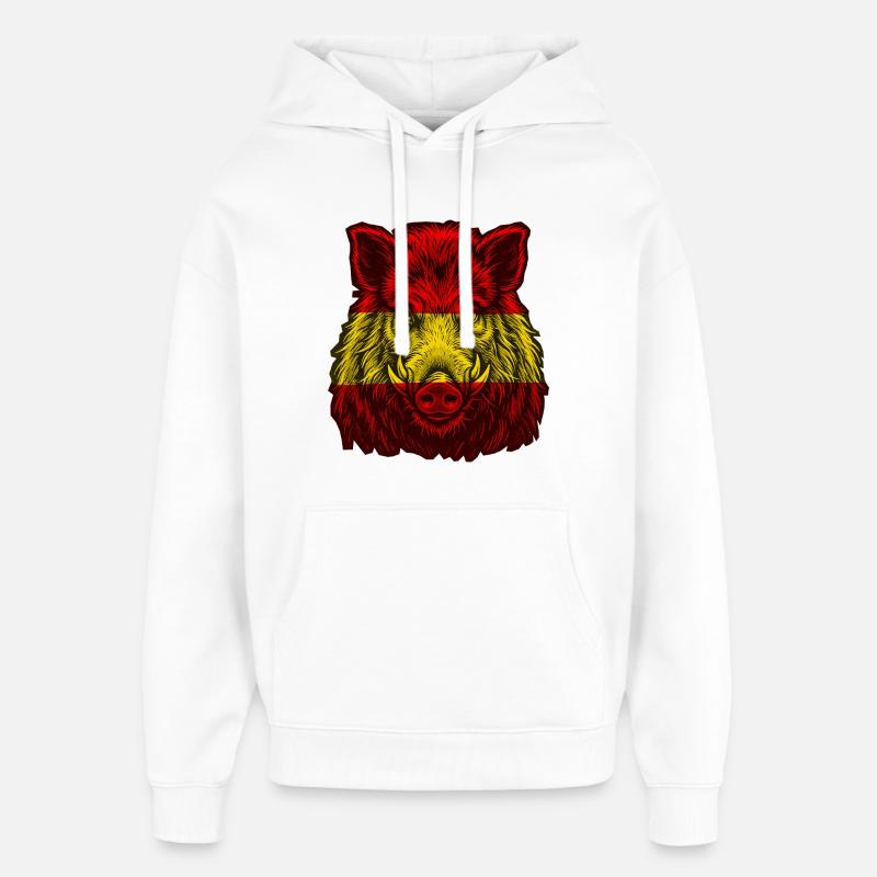Sanglier Drapeau espagnol espagnol - Sweat à capuche unisexe Stanley/Stella Oversized - blanc