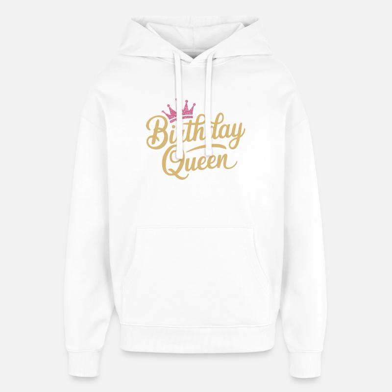 Design de la Reine d’Anniversaire - Sweat à capuche unisexe Stanley/Stella Oversized - blanc
