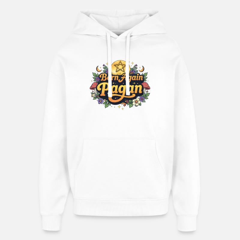 Né de nouveau païen - Sweat à capuche unisexe Stanley/Stella Oversized - blanc