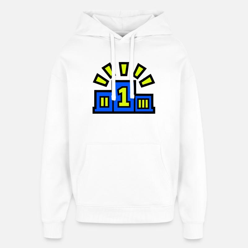 Sieger Podest Platz 1 Champion - Oversized Unisex Hoodie von Stanley/Stella - Weiß