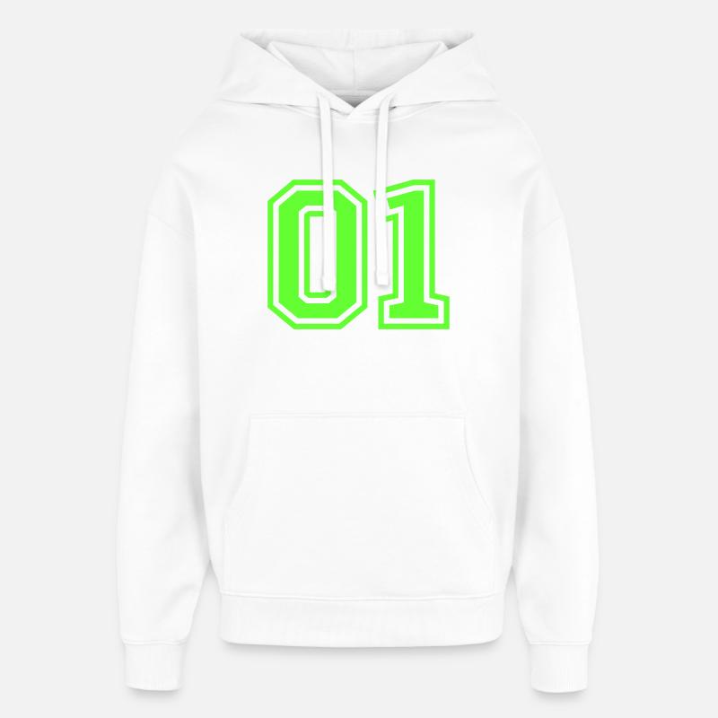 Numéro 01 - Sweat à capuche unisexe Stanley/Stella Oversized - blanc