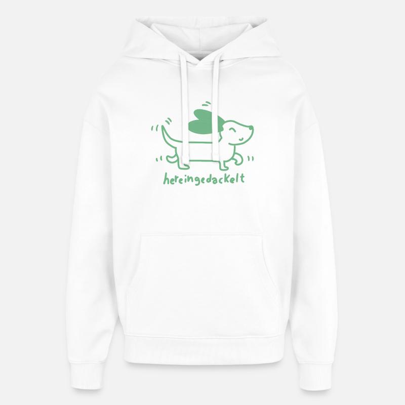  Dackel verspielt, handgezeichnet - Oversized Unisex Hoodie von Stanley/Stella - Weiß