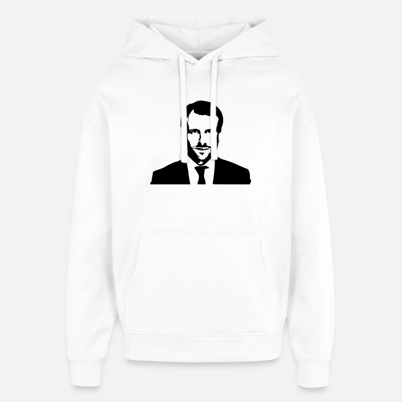 Macron Président - Sweat à capuche unisexe Stanley/Stella Oversized - blanc