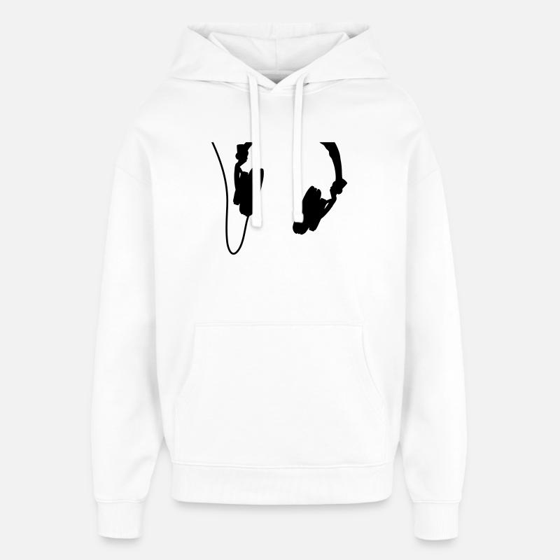 headphones_vector - Sweat à capuche unisexe Stanley/Stella Oversized - blanc