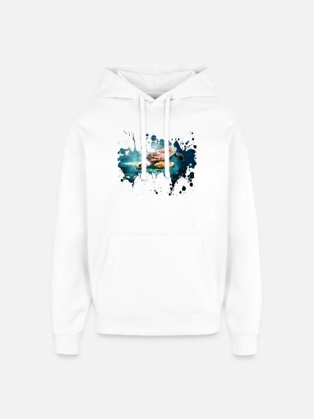 Petcontest turtle - Oversized Unisex Hoodie by Stanley/Stella - white