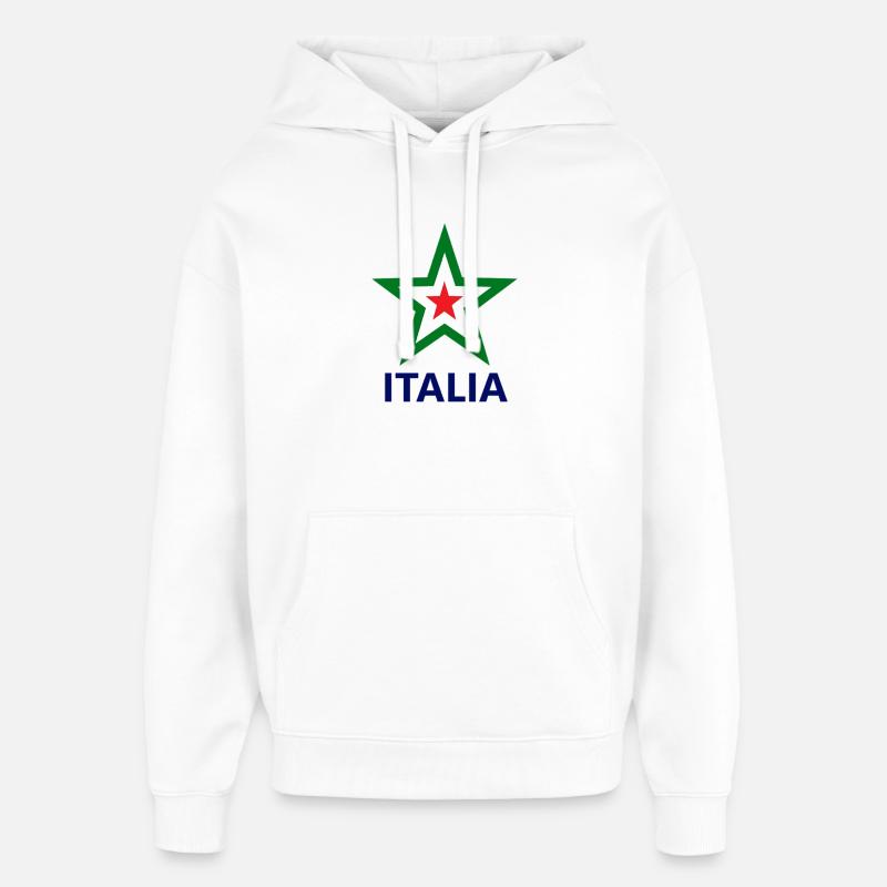 Drapeau italien avec motif étoile - Sweat à capuche unisexe Stanley/Stella Oversized - blanc
