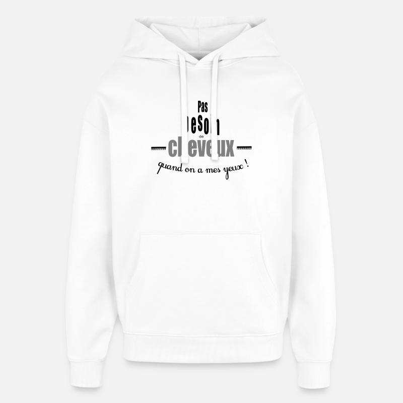 CHEVEUX - Sweat à capuche unisexe Stanley/Stella Oversized - blanc
