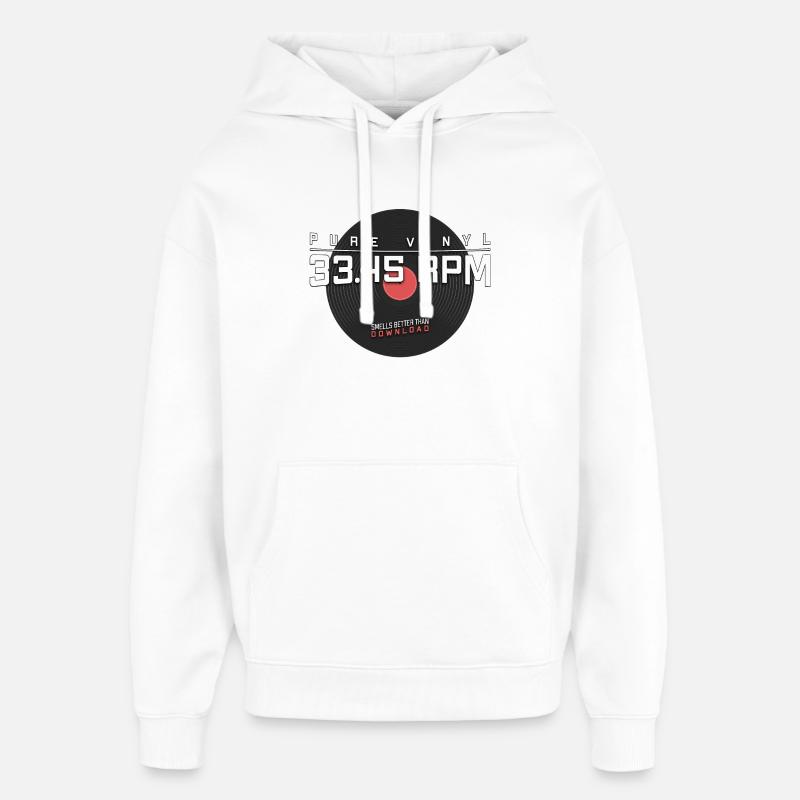 Pure Vinyle - Disque - Sweat à capuche unisexe Stanley/Stella Oversized - blanc