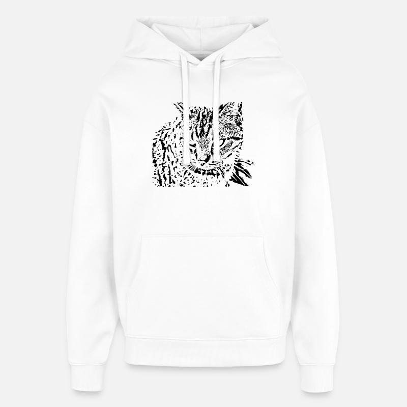 chat chaton noir mignon - Sweat à capuche unisexe Stanley/Stella Oversized - blanc