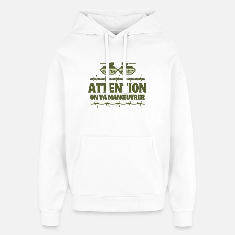septième compagnie, Tassin, 7ème compagnie - Sweat à capuche unisexe Stanley/Stella Oversized - blanc