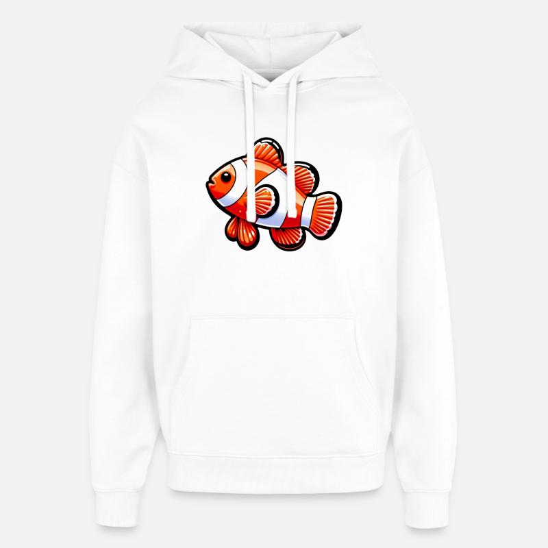Poisson-clown - Sweat à capuche unisexe Stanley/Stella Oversized - blanc