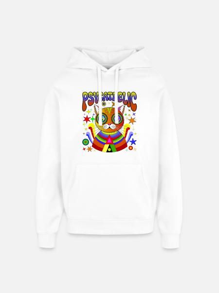 PSYCATDELIC - Oversized Unisex Hoodie by Stanley/Stella - white