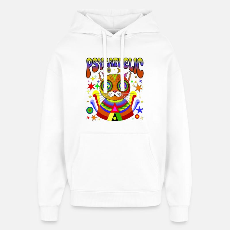 PSYCATDELIC - Oversized Unisex Hoodie von Stanley/Stella - Weiß