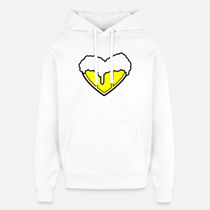 A heart for beer - Bierherz - Oversized Unisex Hoodie by Stanley/Stella - white