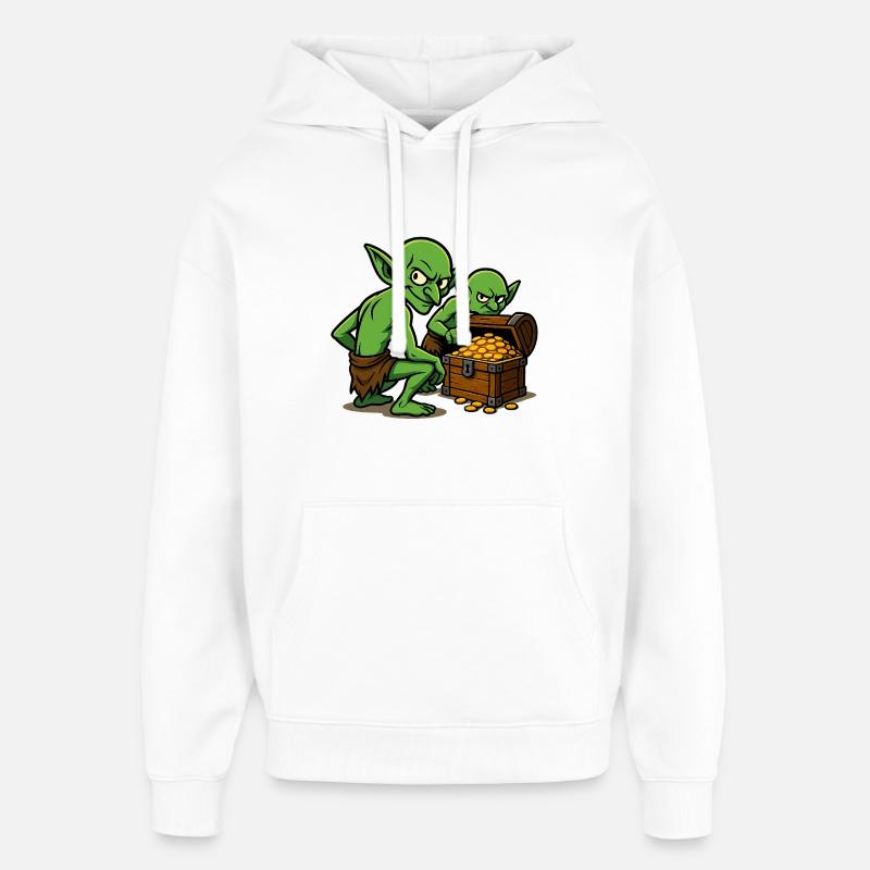 Trésor du Bouffon Vert - Sweat à capuche unisexe Stanley/Stella Oversized - blanc