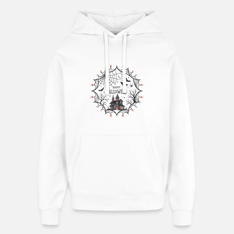 Château Halloween Toile Araignée - Sweat à capuche unisexe Stanley/Stella Oversized - blanc