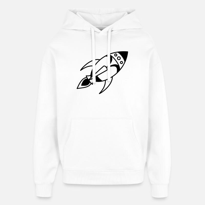 Retro Space Rocket – Weltall Raumschiff Design - Oversized Unisex Hoodie von Stanley/Stella - Weiß