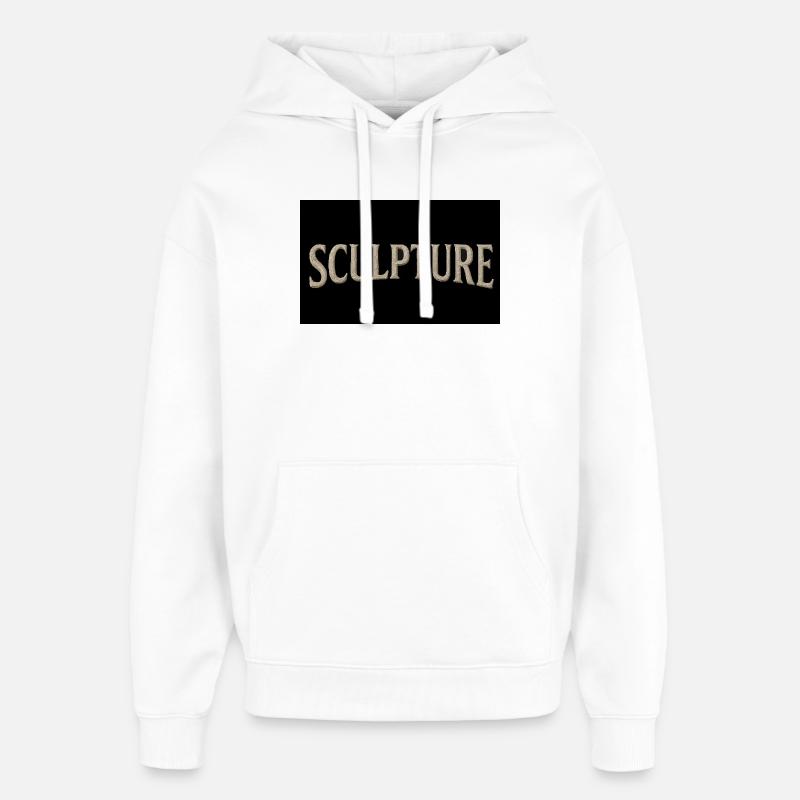 Sculpture Lettrage texturé - Sweat à capuche unisexe Stanley/Stella Oversized - blanc