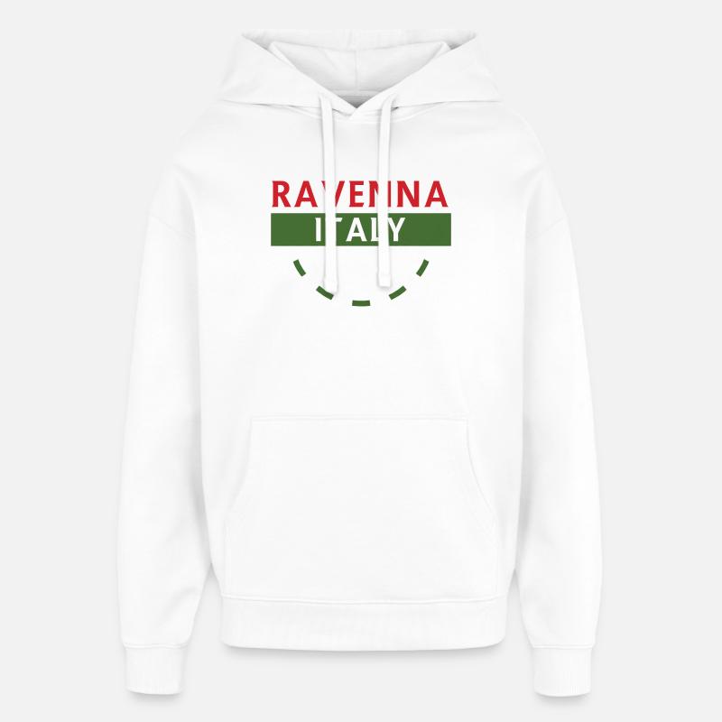 Emblème de Ravenne Italie - Sweat à capuche unisexe Stanley/Stella Oversized - blanc