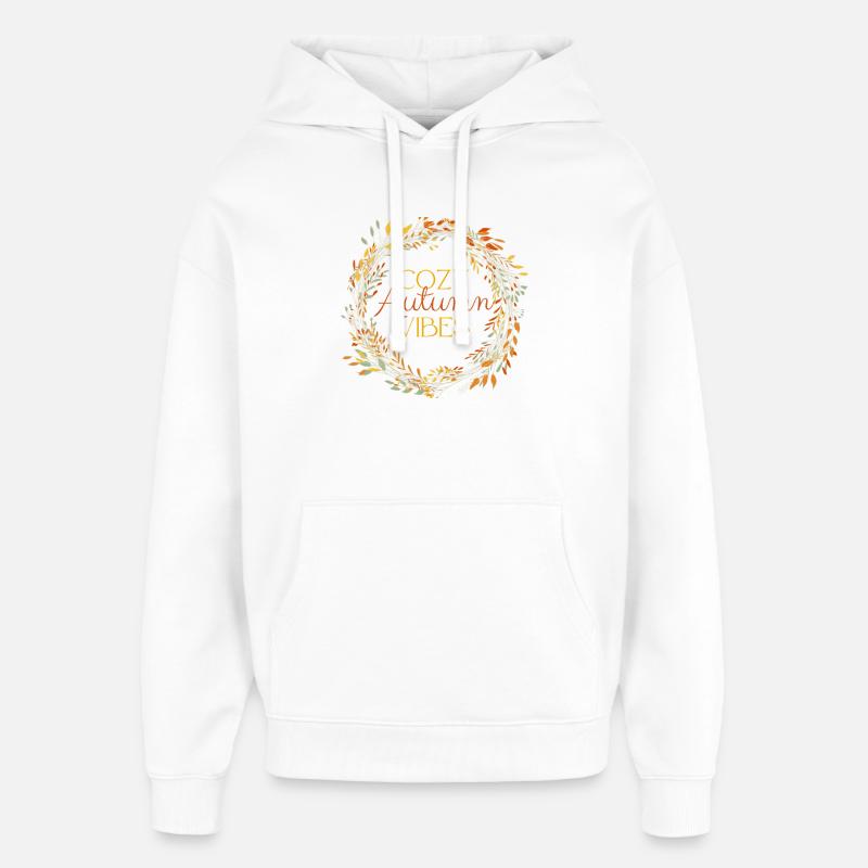 Ambiance chaleureuse d’Atumn - Sweat à capuche unisexe Stanley/Stella Oversized - blanc