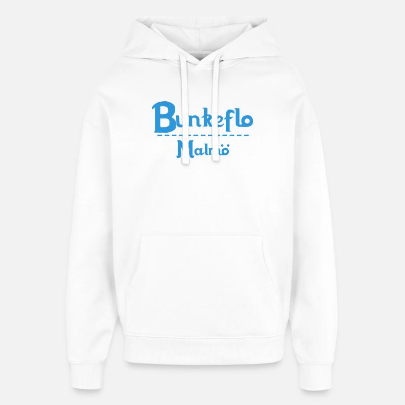 Centrum Malmö – Blue Text Design - Oversized Unisex Hoodie von Stanley/Stella - Weiß