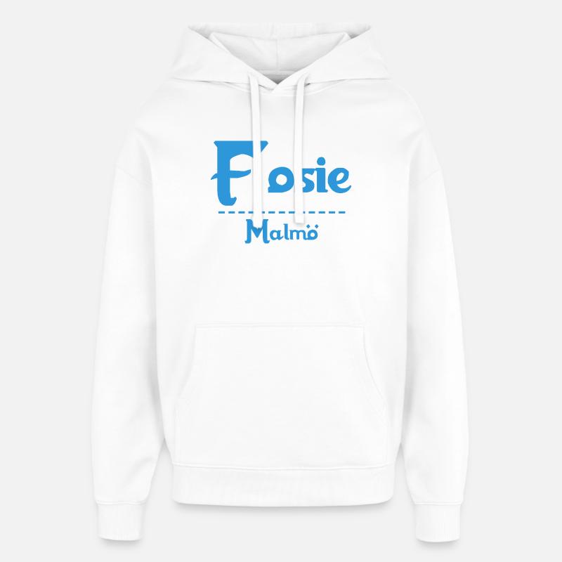Fosie – Malmö Sky Blue Design - Sweat à capuche unisexe Stanley/Stella Oversized - blanc