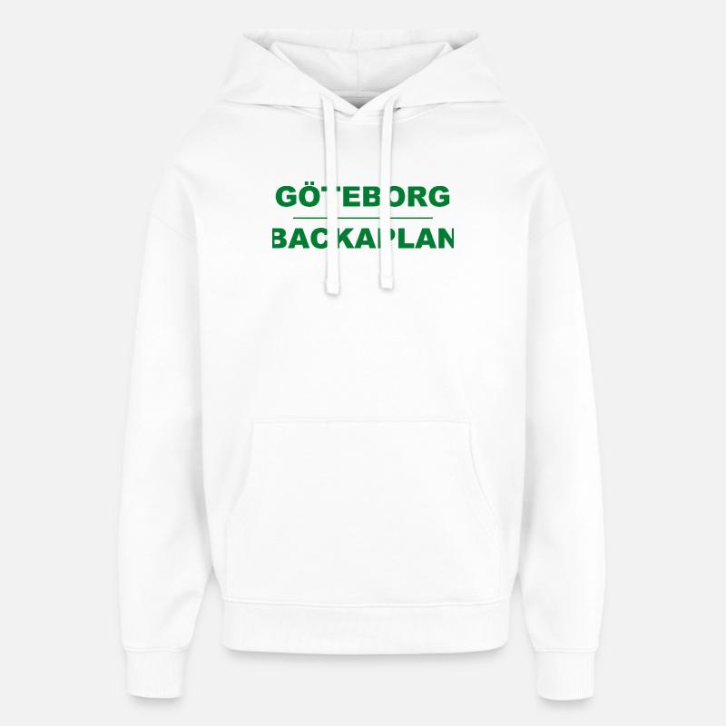 Göteborg Backaplan – Green-black design - Oversized Unisex Hoodie by Stanley/Stella - white