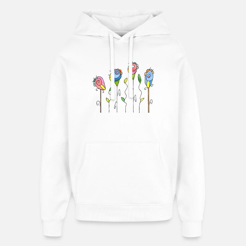 Fleur - Sweat à capuche unisexe Stanley/Stella Oversized - blanc