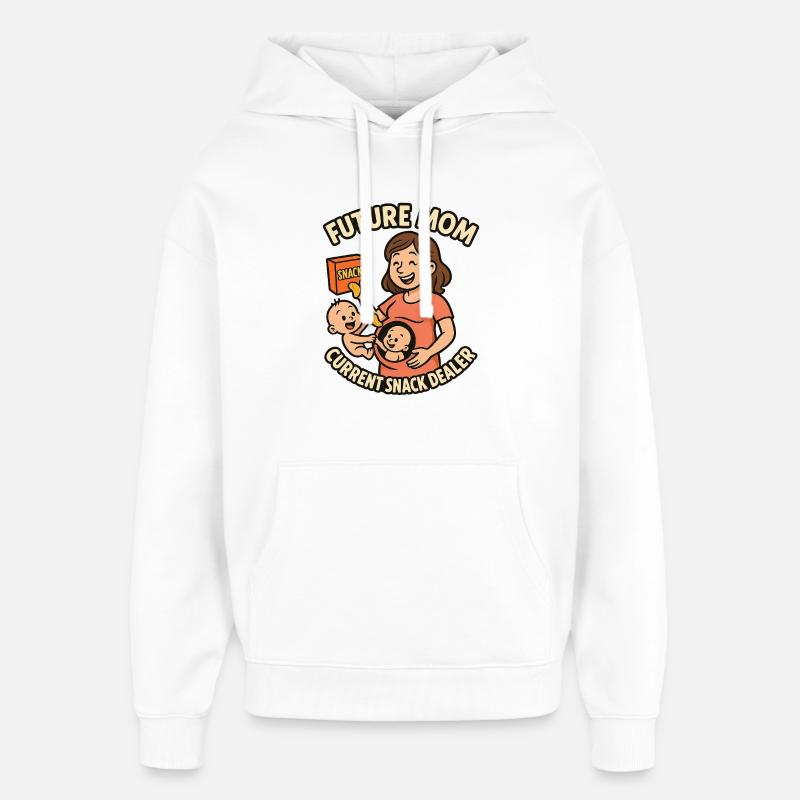 Futur Maman Débit Snack - Sweat à capuche unisexe Stanley/Stella Oversized - blanc
