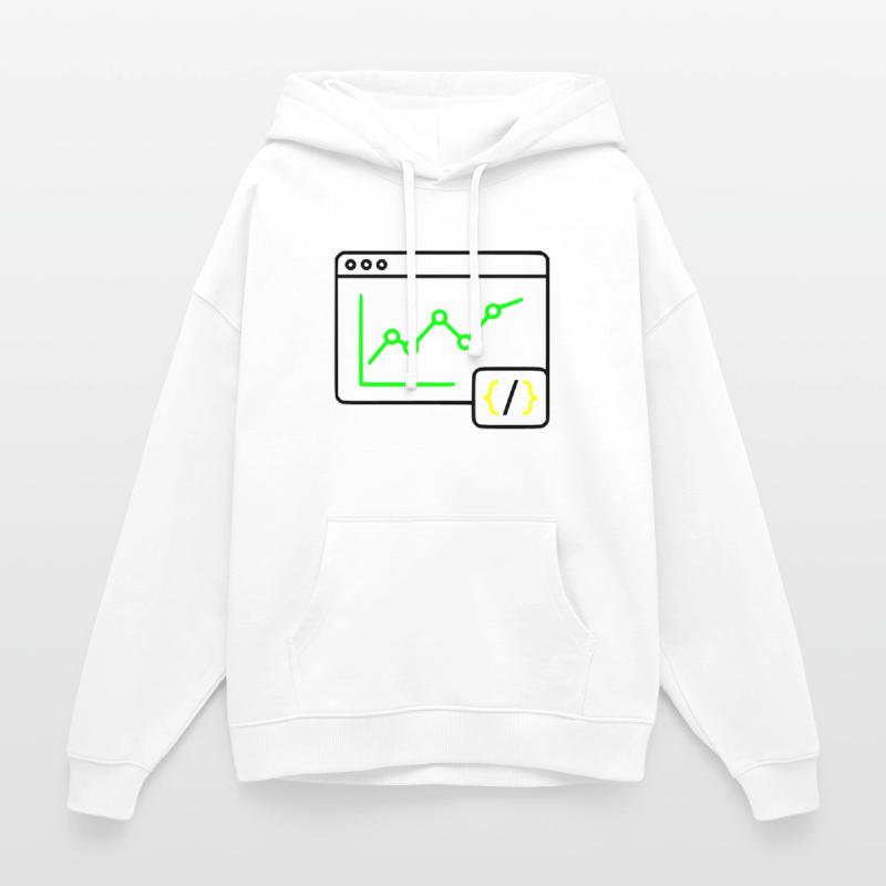 Web Analyse Chart Coding Browser Vektor Oversized Unisex Hoodie von Stanley/Stella