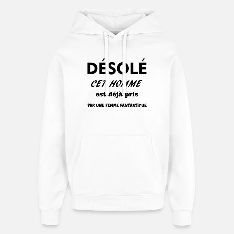HOMME PRIS - Sweat à capuche unisexe Stanley/Stella Oversized - blanc