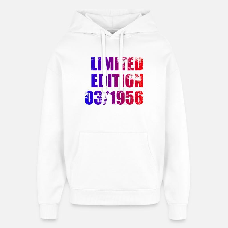70e anniversaire Édition limitée 03/1956 - Sweat à capuche unisexe Stanley/Stella Oversized - blanc