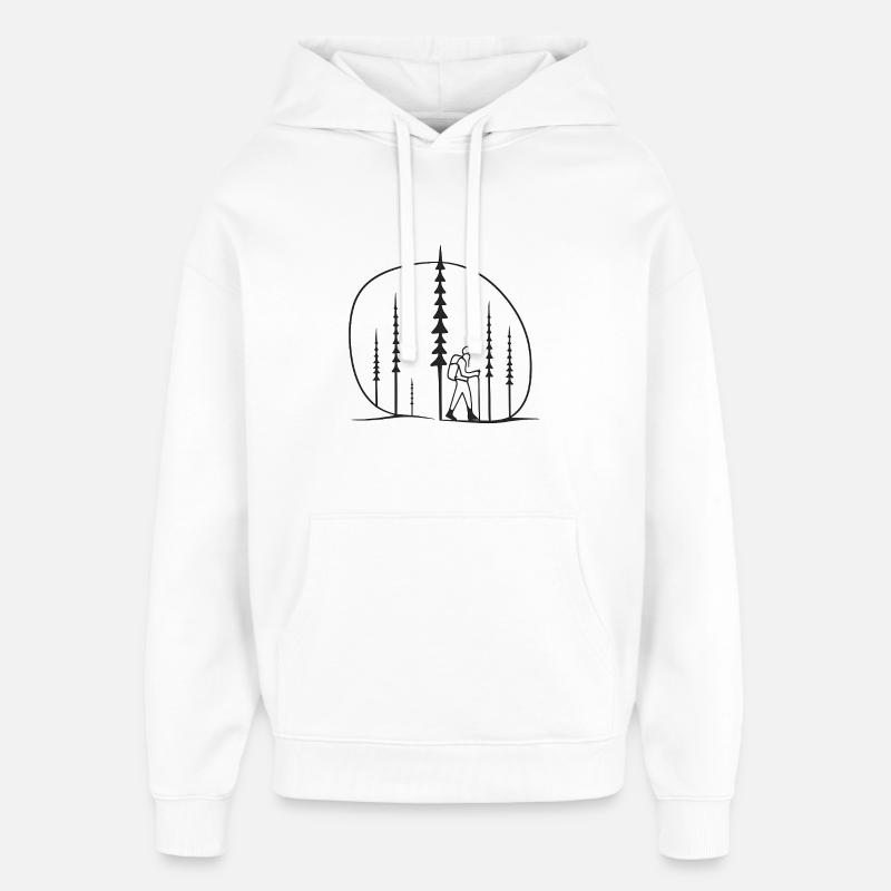 Waldwanderer Silhouette geschenkidee freunde  - Oversized Unisex Hoodie von Stanley/Stella - Weiß