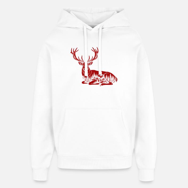 Cerf - Sweat à capuche unisexe Stanley/Stella Oversized - blanc