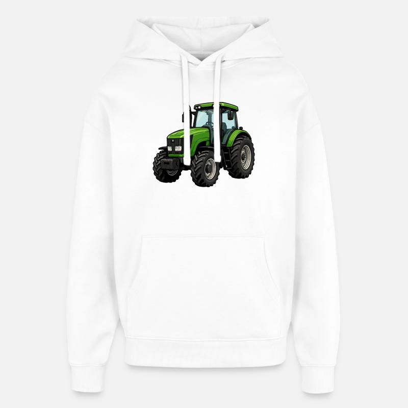 Conception puissante du tracteur vert - Sweat à capuche unisexe Stanley/Stella Oversized - blanc