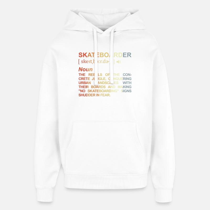 Signification de skateboarder - Sweat à capuche unisexe Stanley/Stella Oversized - blanc
