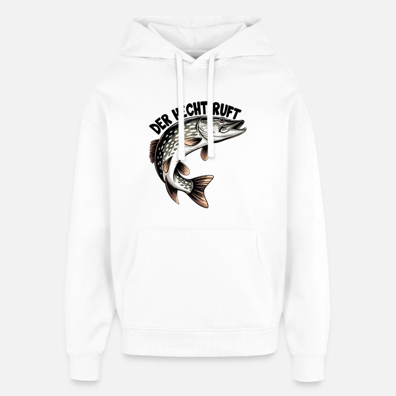 Der Hecht ruft - Oversized Unisex Hoodie von Stanley/Stella - Weiß
