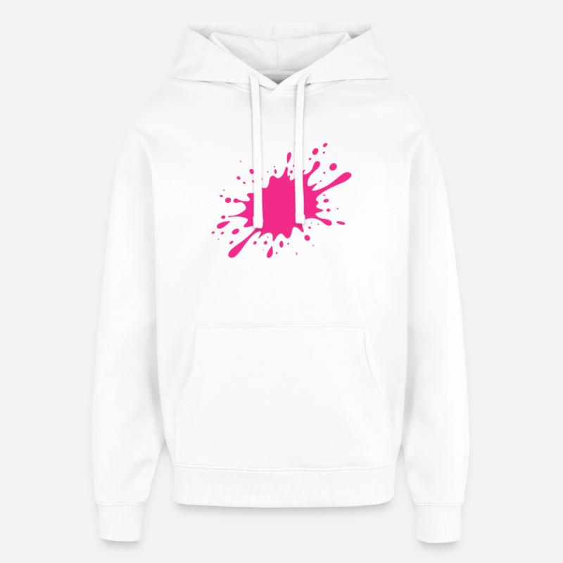 Farbspritzer rose - la Splash Rose - Sweat à capuche unisexe Stanley/Stella Oversized - blanc
