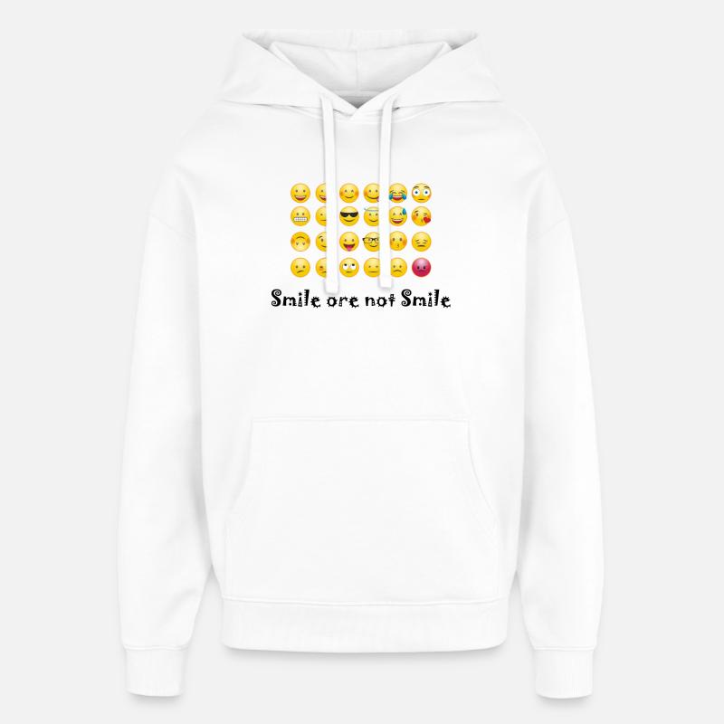 Smiley - Sweat à capuche unisexe Stanley/Stella Oversized - blanc