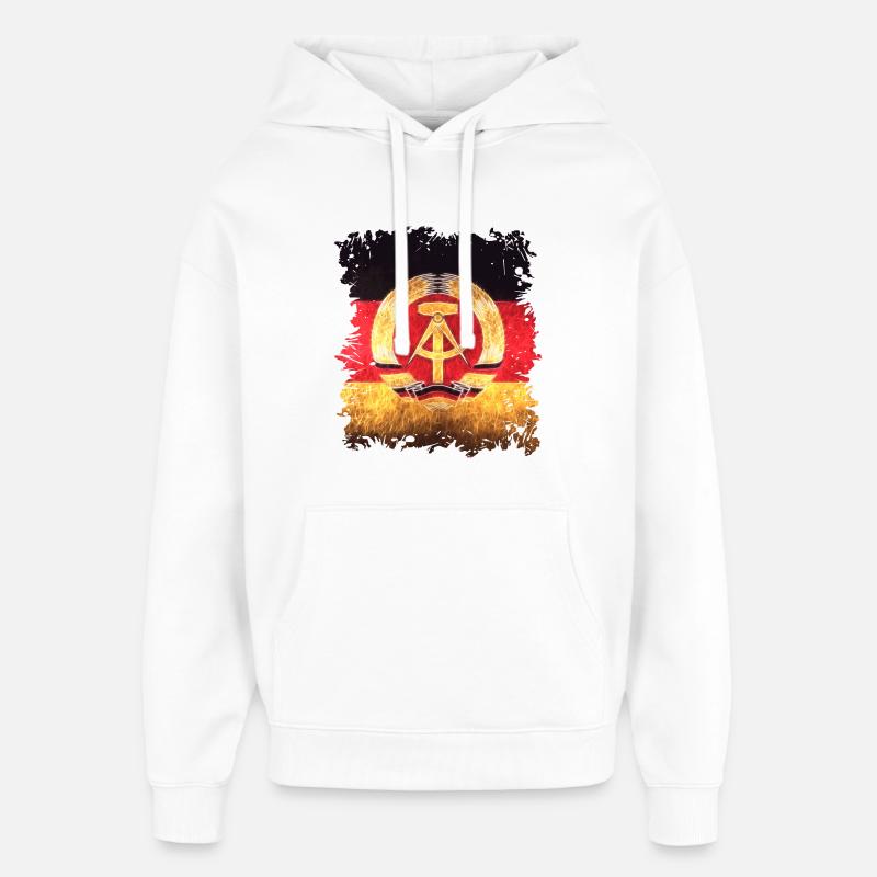 Drapeau de la RDA - Sweat à capuche unisexe Stanley/Stella Oversized - blanc