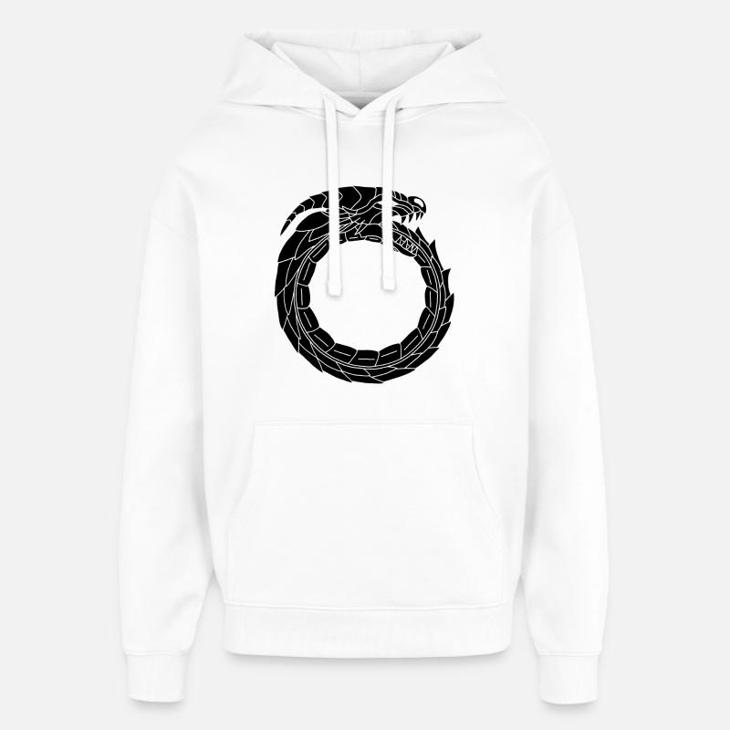 Verschlingender Schwarzer Drache - Oversized Unisex Hoodie von Stanley/Stella - Weiß
