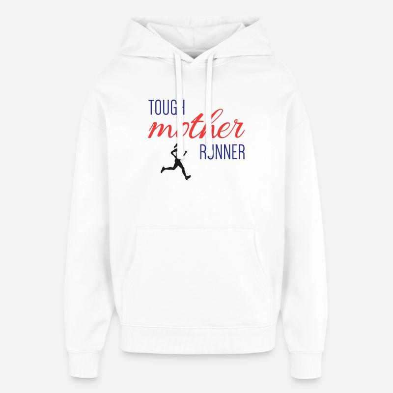 Mère coureuse coriace - Sweat à capuche unisexe Stanley/Stella Oversized - blanc