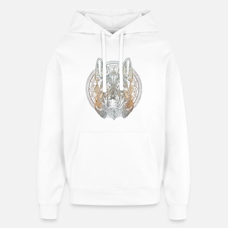 Berger allemand Conception graphique - Sweat à capuche unisexe Stanley/Stella Oversized - blanc