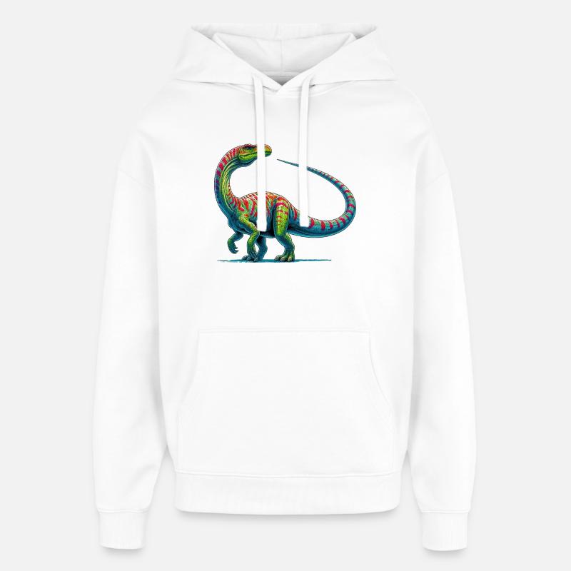 Dinosaur - Oversized Unisex Hoodie by Stanley/Stella - white