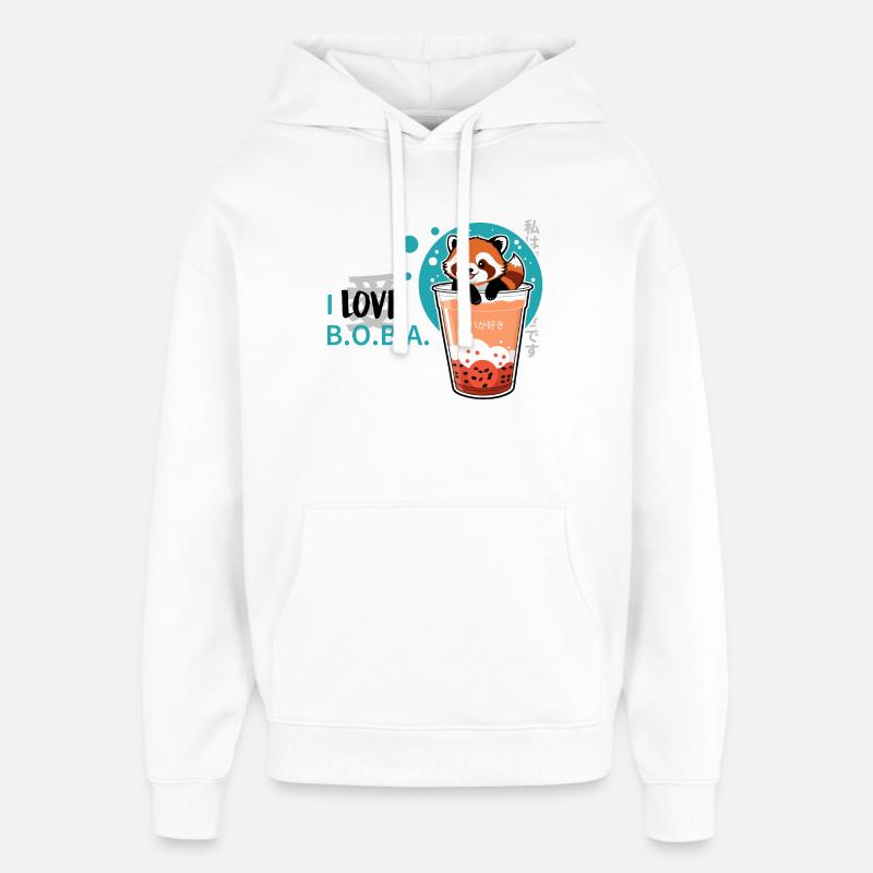 j’adore Boba - Sweat à capuche unisexe Stanley/Stella Oversized - blanc