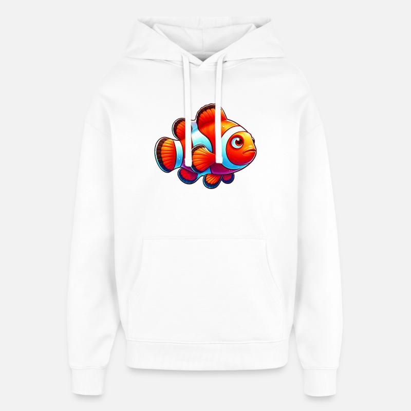 Poisson-clown - Sweat à capuche unisexe Stanley/Stella Oversized - blanc