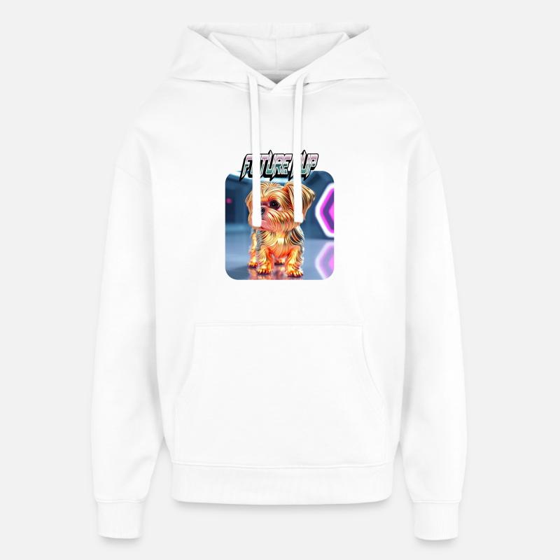 Futur chiot Shih Tzu Chien - Sweat à capuche unisexe Stanley/Stella Oversized - blanc