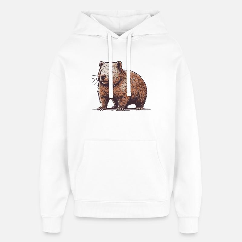Wombat - Sweat à capuche unisexe Stanley/Stella Oversized - blanc