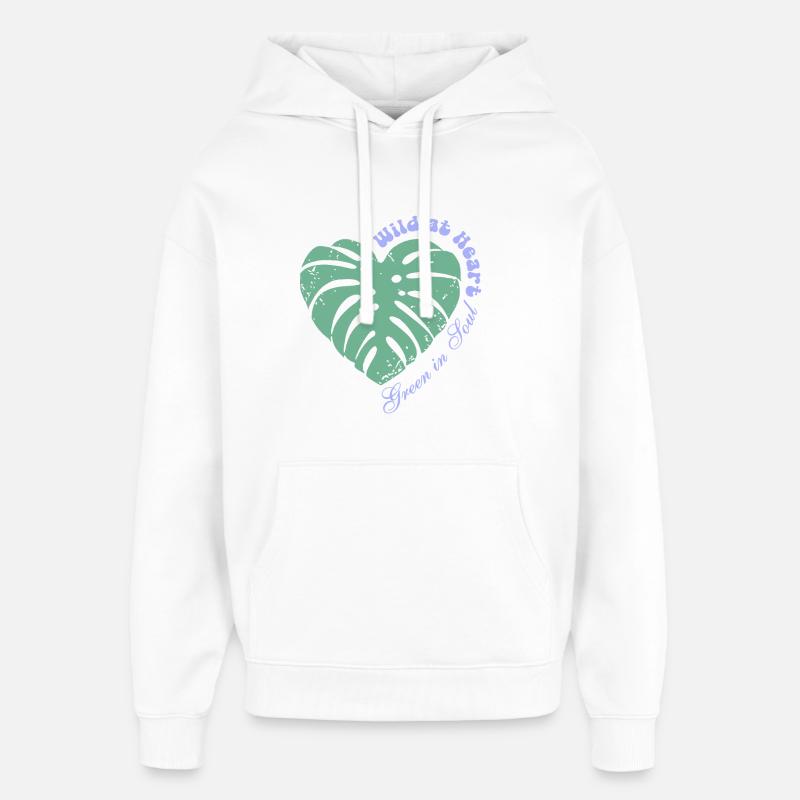 Sauvage dans l’âme – Vert dans l’âme - Sweat à capuche unisexe Stanley/Stella Oversized - blanc