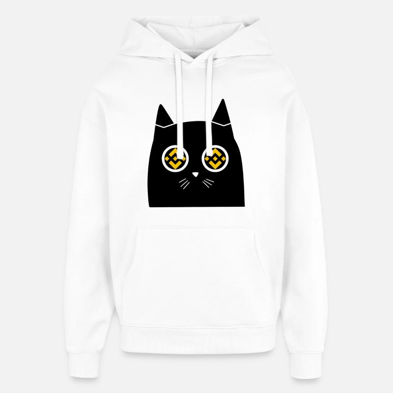 Chat cryptique Illustration numérique - Sweat à capuche unisexe Stanley/Stella Oversized - blanc